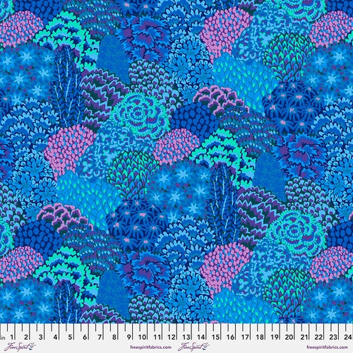 Large Oriental Trees Blue Kaffe 85 & Fabulous Kaffe Fassett Collective Free Spirit Cotton Fabric