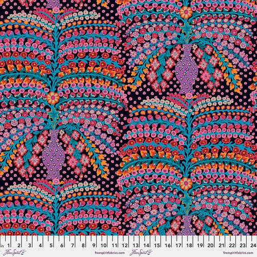 Persian Vase Black Kaffe 85 & Fabulous Kaffe Fassett Free Spirit wide Cotton Fabric