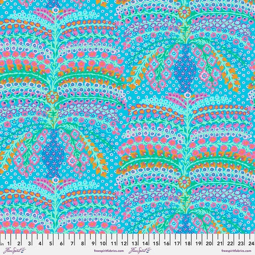 Persian Vase DuckEgg Blue Kaffe 85 & Fabulous Kaffe Fassett Free Spirit Cotton Fabric