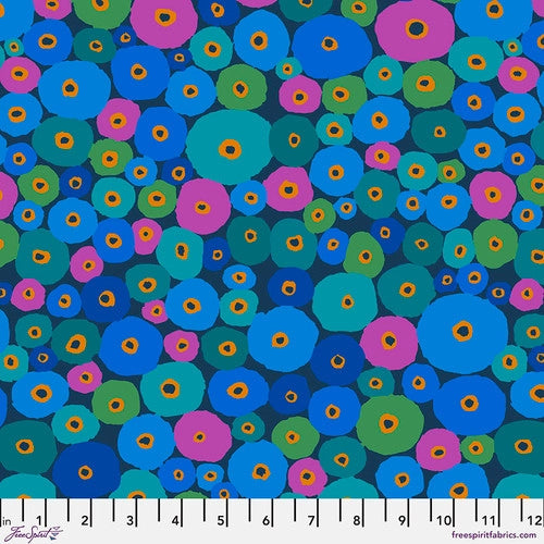 Spools Blue Kaffe 85 & Fabulous Kaffe Fassett Collective Free Spirit Cotton Fabric