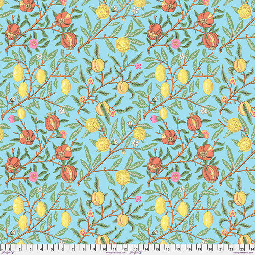Kaffe Fassett x Morris & Co. Fruit Duck Egg Kaffe Fassett Collective Free Spirit Cotton Fabric FS-PWKW010.DuckEgg