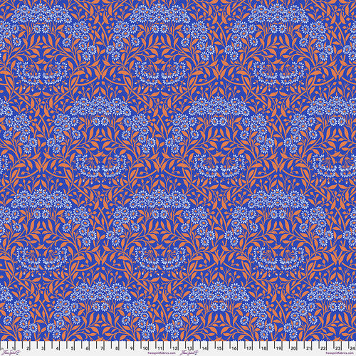 Kaffe Fassett x Morris & Co. Michaelmas Daisy Cobalt Blue Kaffe Fassett Collective Free Spirit Cotton Fabric FS-PWKW007.Cobalt