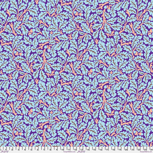 Kaffe Fassett x Morris & Co. Oak Purple Kaffe Fassett Collective Free Spirit Cotton Fabric FS-PWKW003.Purple