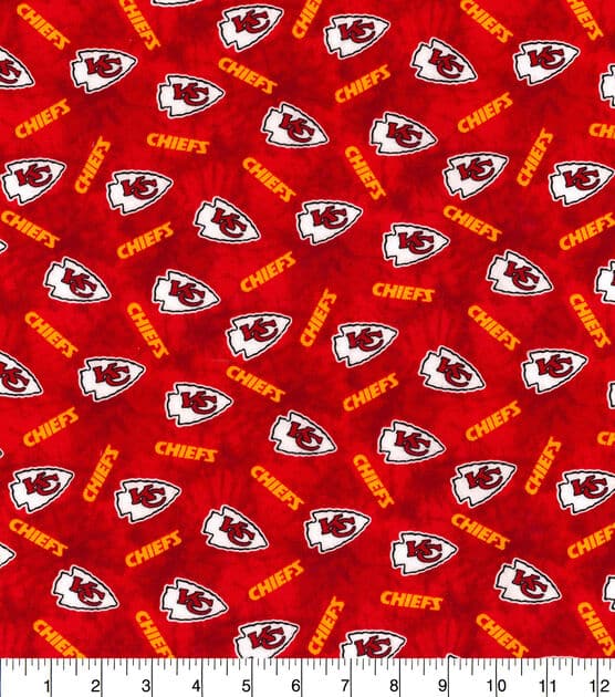 Kansas City Chiefs NFL Tie Dye Design FLANNEL Cotton Fabric