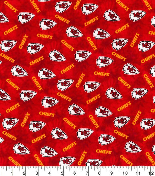 Kansas City Chiefs NFL Tie Dye Design FLANNEL Cotton Fabric