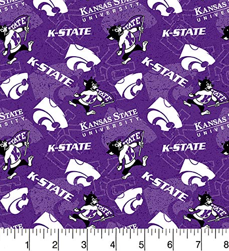 Kansas State Wildcats NCAA College Tone on Tone Sykel Cotton Fabric