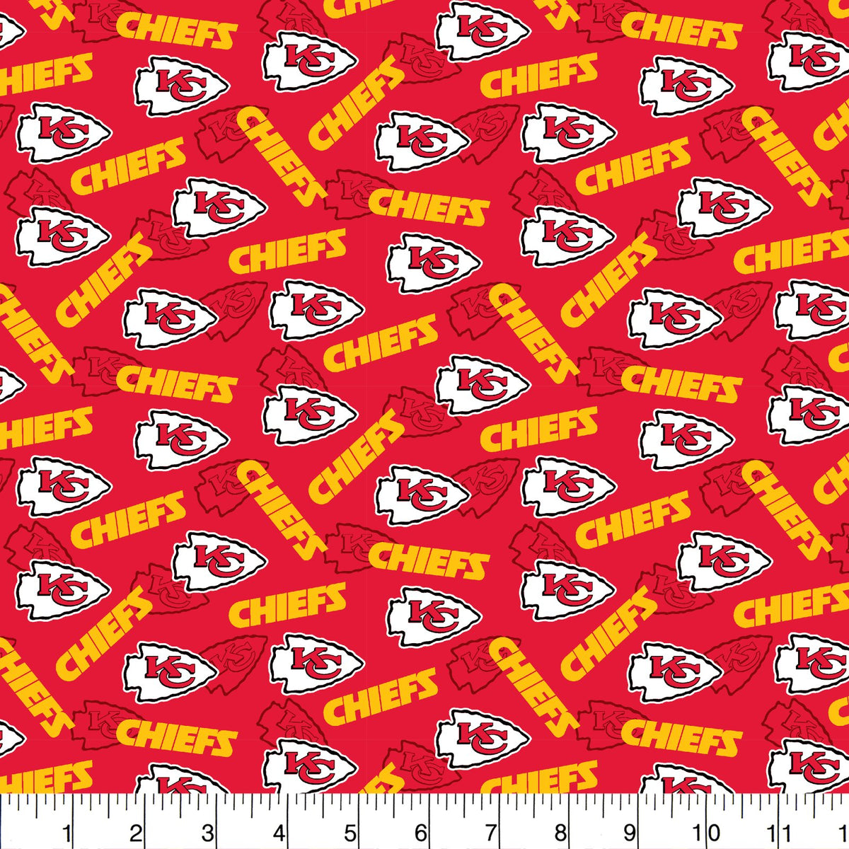 Kansas City Chiefs NFL Football Mini Print 43-44 inches wide Fabric Traditions Cotton Fabric NFL-70581 DN