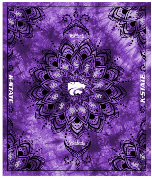 Kansas State Wildcats NCAA Collegiate Tapestry Finished Panel 48''x56'' Sykel Enterprises Polyester Minky Fabric KSU-1360
