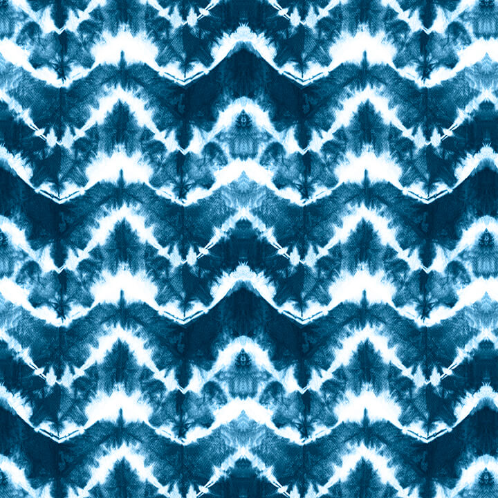 Katori Chevron Blue Tie Dye Blank Quilting Cotton Fabric