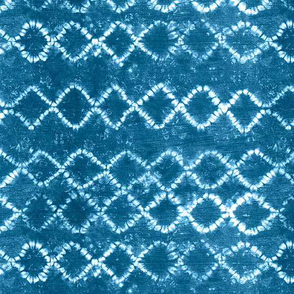 Katori Diamonds Blue Tie Dye Blank Quilting Cotton Fabric