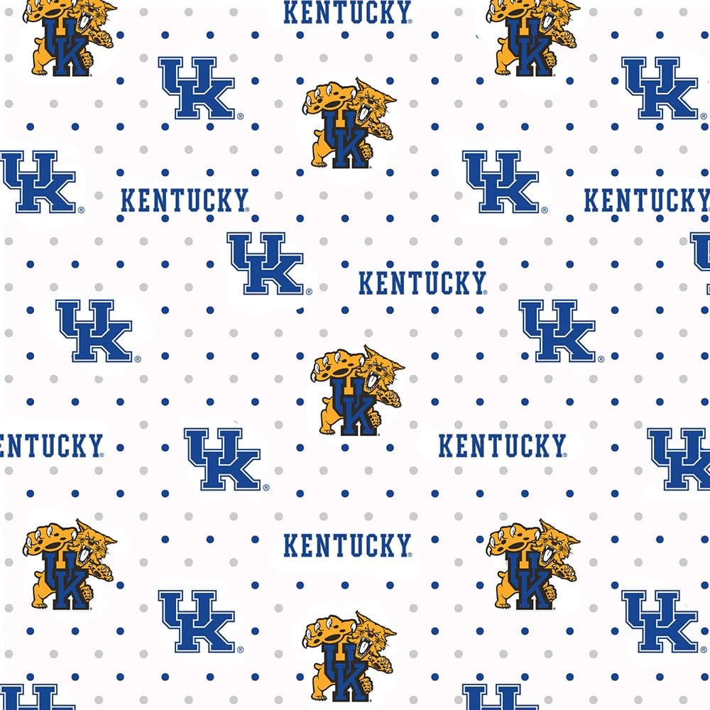 Kentucky Wildcats NCAA College Pin Dot Sykel Cotton Fabric