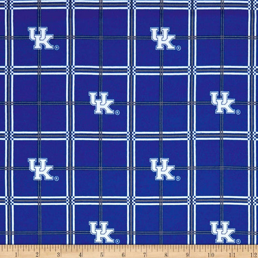 Kentucky Wildcats NCAA College Plaid Sykel FLANNEL Cotton Fabric