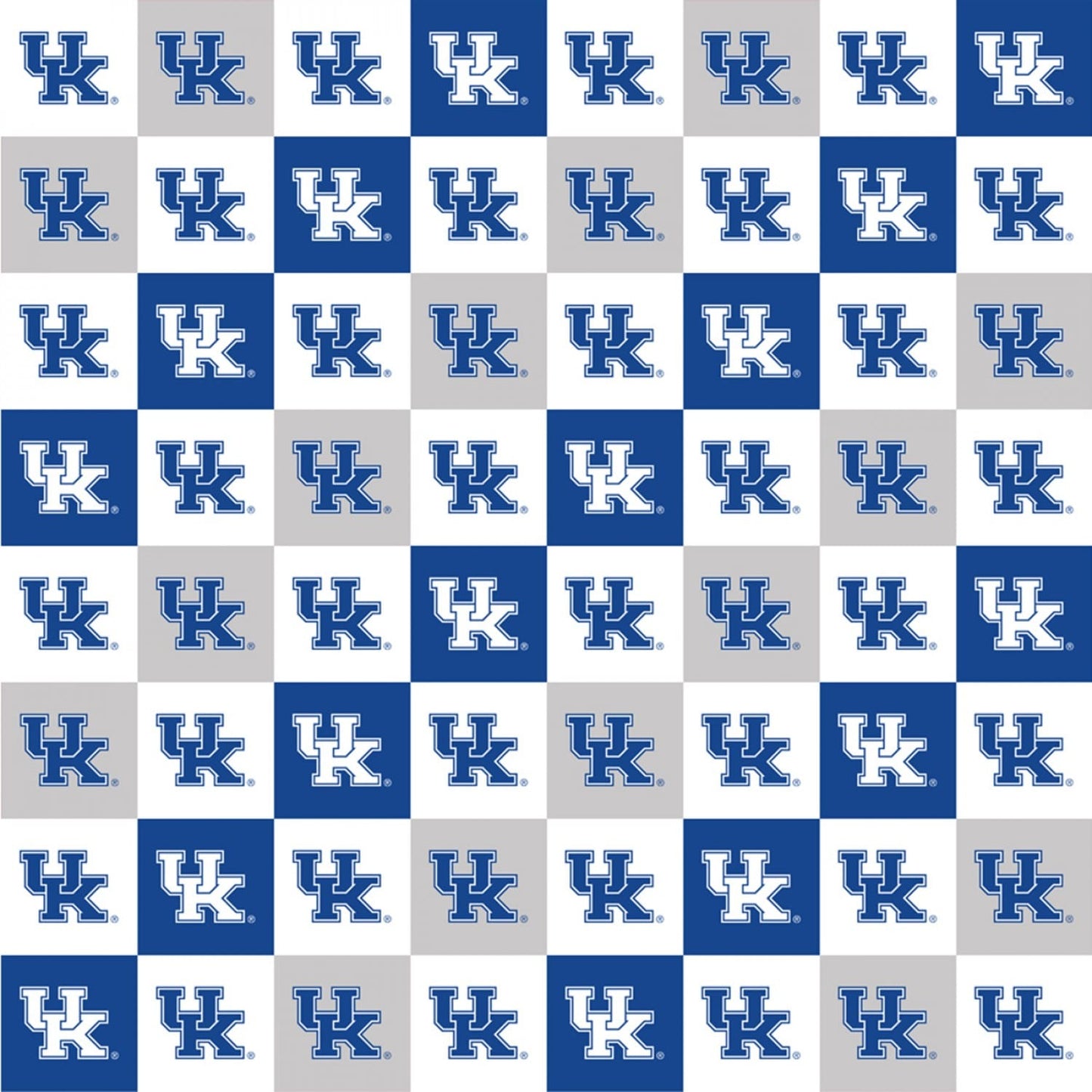 Kentucky Wildcats NCAA College Mini-Check Chess Sykel Cotton Fabric