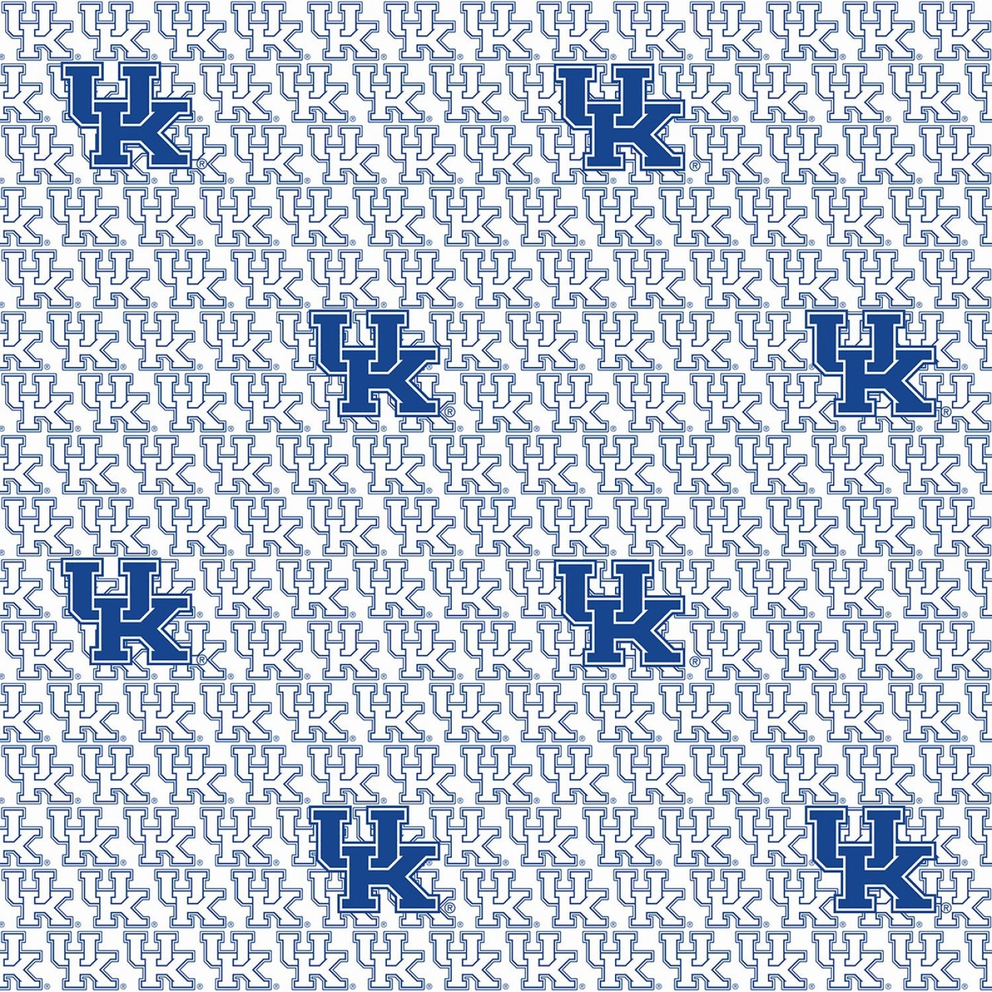 Kentucky Wildcats NCAA College White Block Letter Sykel Cotton Fabric