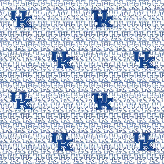 Kentucky Wildcats NCAA College White Block Letter Sykel Cotton Fabric