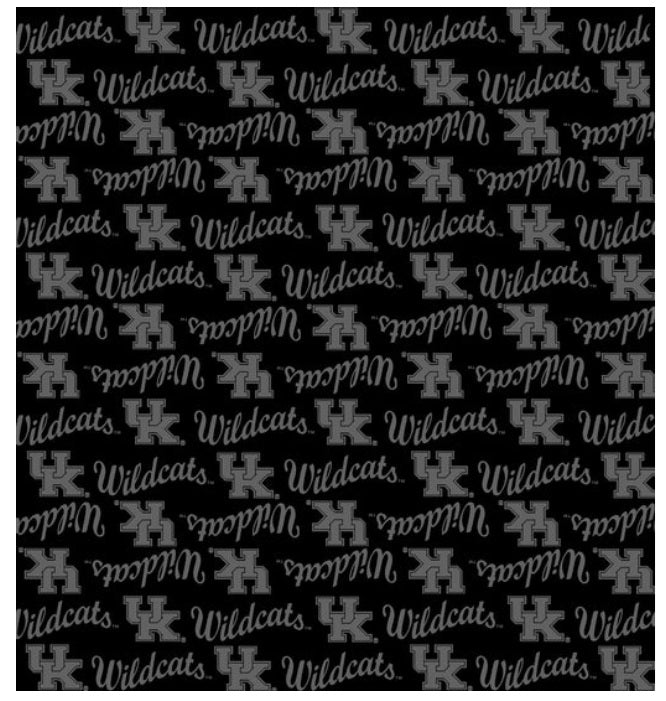 Kentucky Wildcats NCAA College Black on Black Mini Pigment Print Sykel Enterprises Cotton Fabric KY-1393-BL
