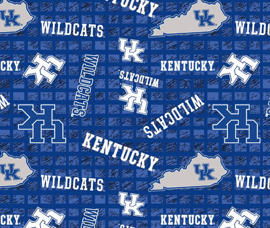 Kentucky Wildcats NCAA College 108" Wide back Allover Sykel Enterprises Cotton Fabric KY-1395