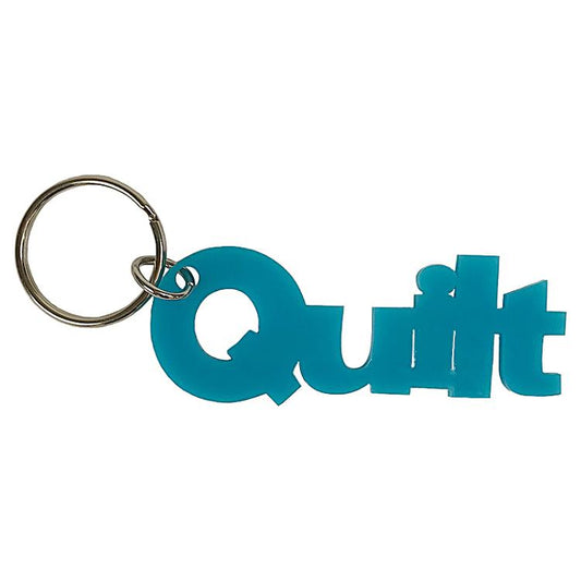 Key Ring Quilt 3.5"x1.5" Turquoise Fabric Fanatics FF-8003