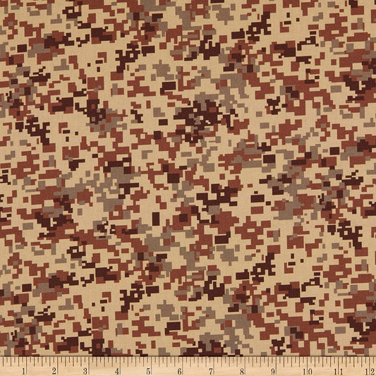 Khaki Camo Robert Kaufman Cotton Fabric