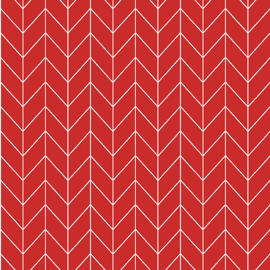 Kimberbell Basics Chevron White Red Kim Christopherson Maywood Studio Cotton Fabric MS-8258-R
