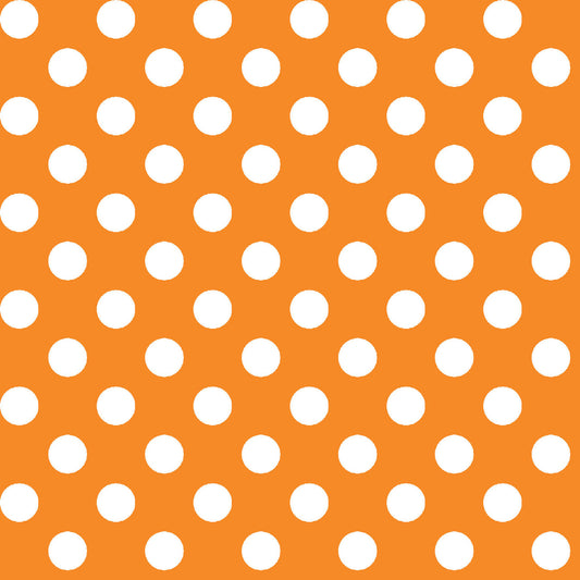Kimberbell Basics Dots White Orange Kim Christopherson Maywood Studio Cotton Fabric MS-8216-O