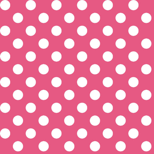 Kimberbell Basics Dots White Pink Kim Christopherson Maywood Studio Cotton Fabric MS-8216-P