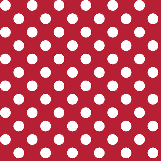 Kimberbell Basics Dots White Red Kim Christopherson Maywood Studio Cotton Fabric MS-8216-P