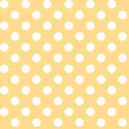 Kimberbell Basics Dots White Yellow Kim Christopherson Maywood Studio Cotton Fabric MS-8216-S