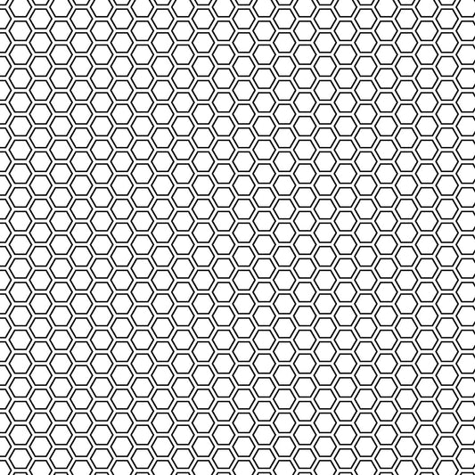 Kimberbell Basics Honeycomb Black White Kim Christopherson Maywood Studio Cotton Fabric MS-8256-J