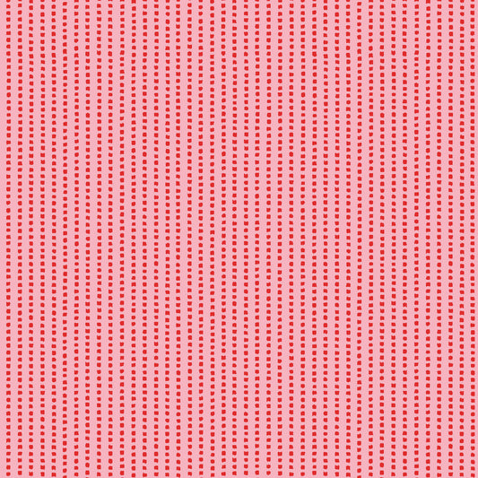 Kimberbell Basics Perforated Stripe Red Pink Kim Christopherson Maywood Studio Cotton Fabric MS-8259-P