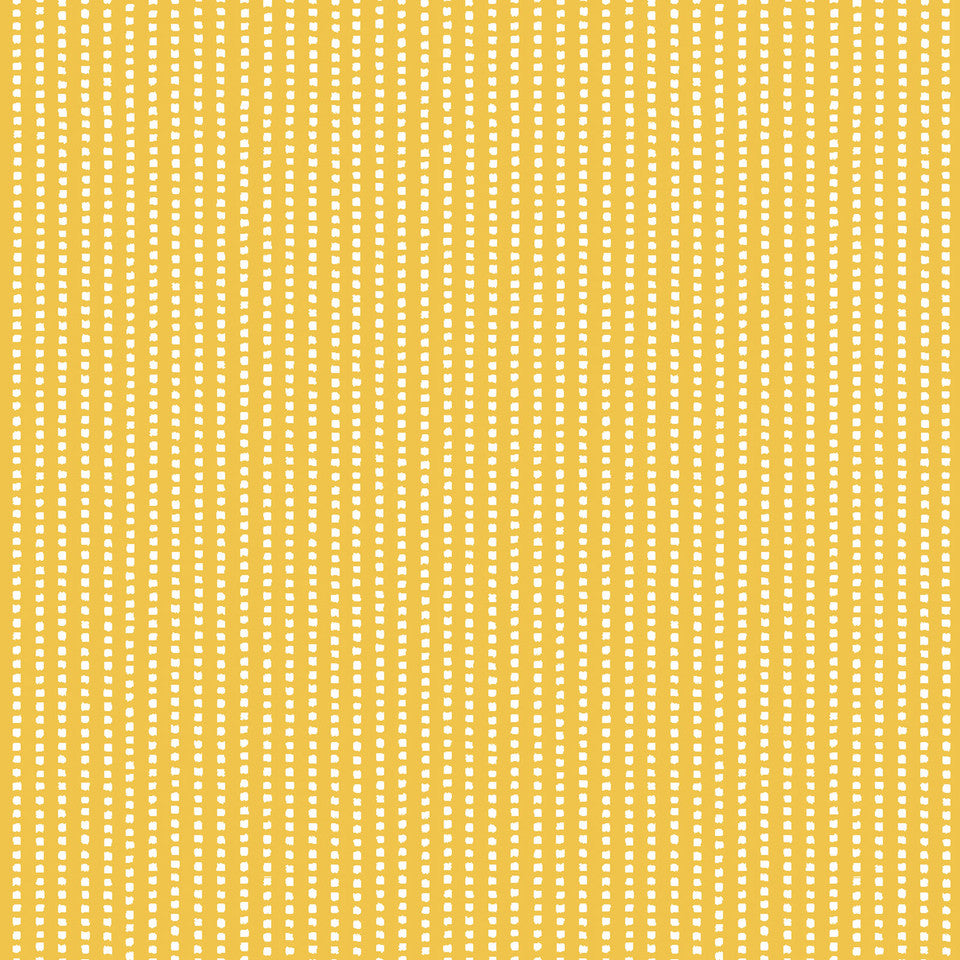 Kimberbell Basics Perforated Stripe White Yellow Kim Christopherson Maywood Studio Cotton Fabric MS-8259-S