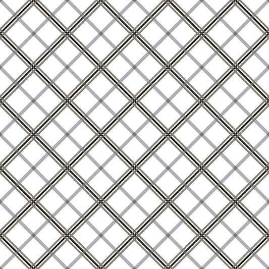 Kimberbell Basics Plaid Black Grey White Kim Christopherson Maywood Studio Cotton Fabric MS-8262-J