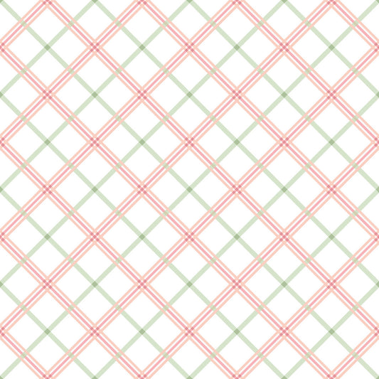 Kimberbell Basics Plaid Pink Green White Kim Christopherson Maywood Studio Cotton Fabric MS-8262-PG
