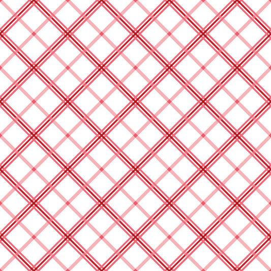 Kimberbell Basics Plaid Red White Kim Christopherson Maywood Studio Cotton Fabric MS-8262-R