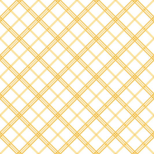 Kimberbell Basics Plaid Yellow White Kim Christopherson Maywood Studio Cotton Fabric MS-8262-S
