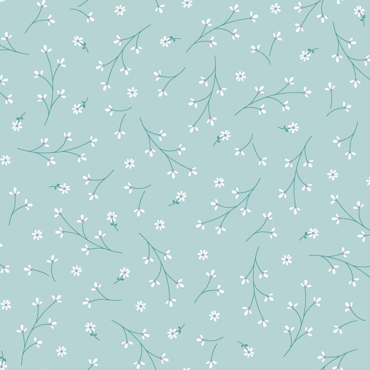 Kimberbell Basics Pretty Petals Aqua Kim Christopherson Maywood Studio Cotton Fabric MS-8260-Q