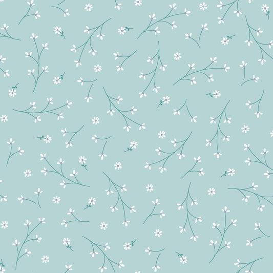 Kimberbell Basics Pretty Petals Aqua Kim Christopherson Maywood Studio Cotton Fabric MS-8260-Q
