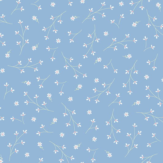 Kimberbell Basics Pretty Petals Blue Kim Christopherson Maywood Studio Cotton Fabric MS-8260-B