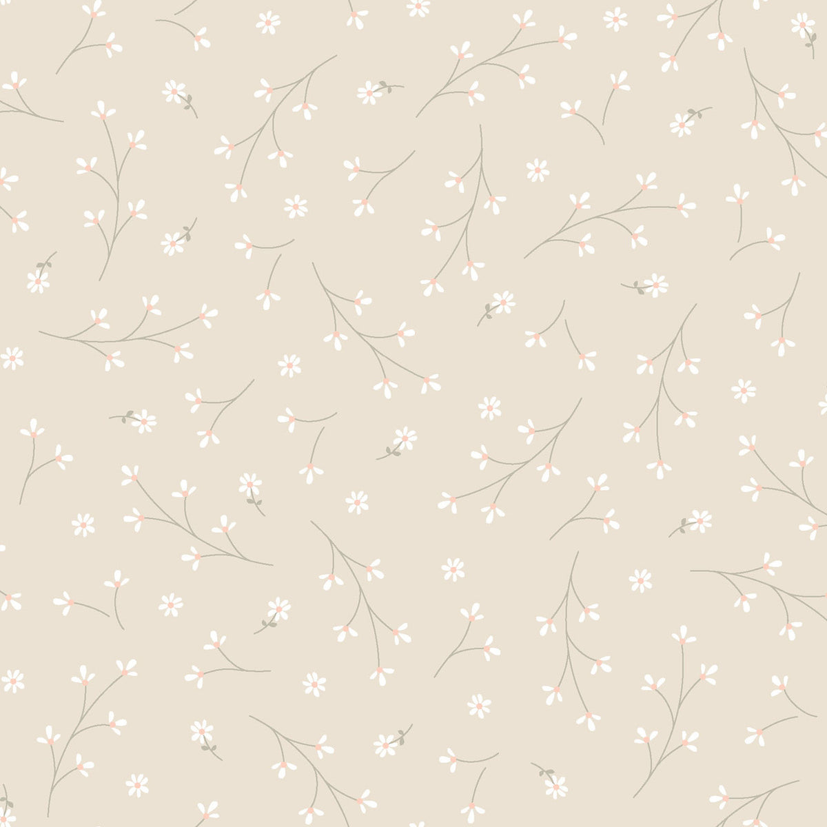 Kimberbell Basics Pretty Petals Cream Kim Christopherson Maywood Studio Cotton Fabric MS-8260-E