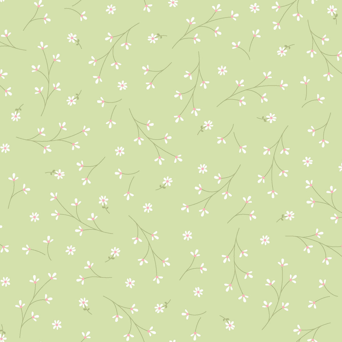 Kimberbell Basics Pretty Petals Green Kim Christopherson Maywood Studio Cotton Fabric MS-8260-G