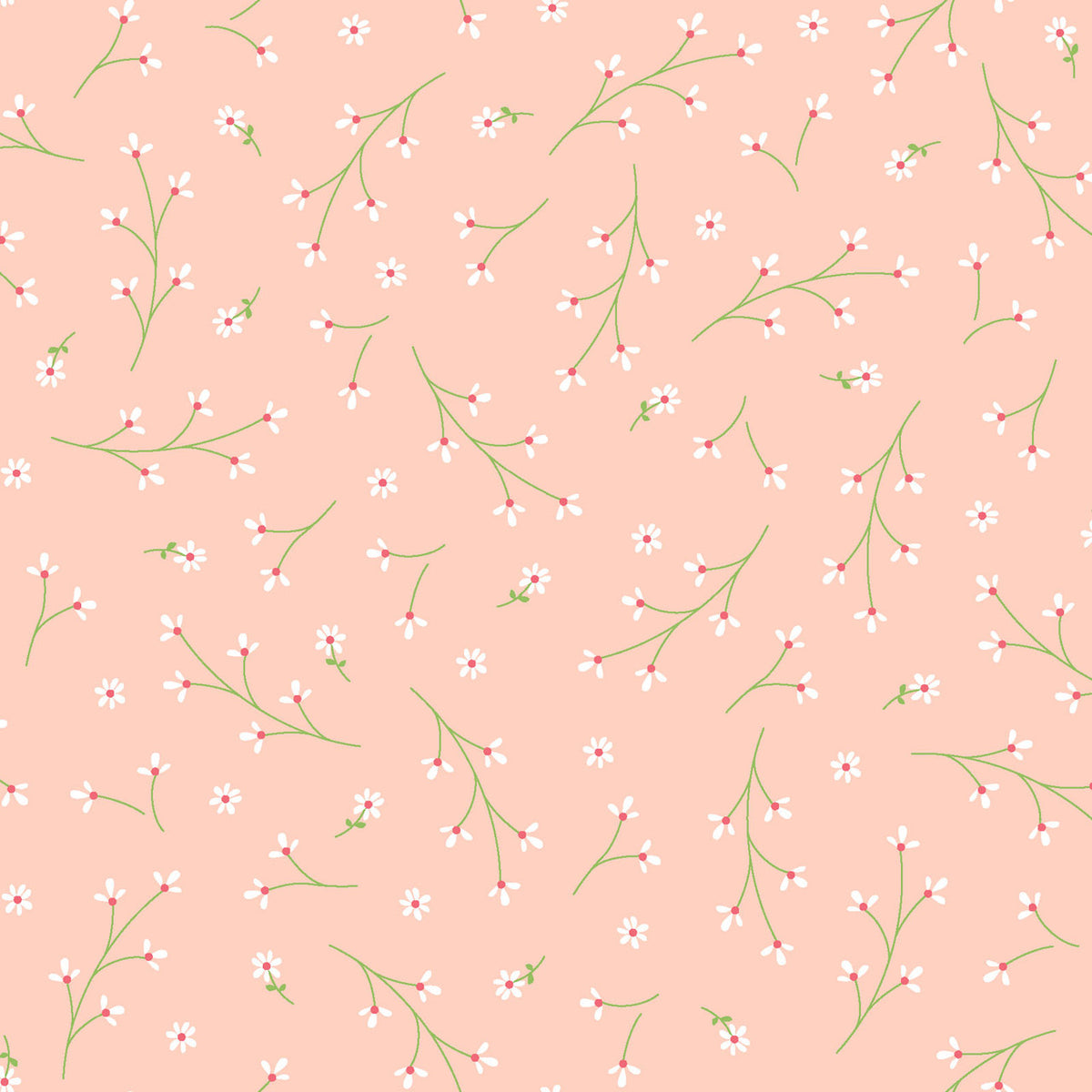 Kimberbell Basics Pretty Petals Peach Kim Christopherson Maywood Studio Cotton Fabric MS-8260-O