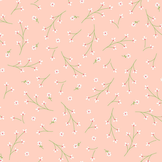 Kimberbell Basics Pretty Petals Peach Kim Christopherson Maywood Studio Cotton Fabric MS-8260-O