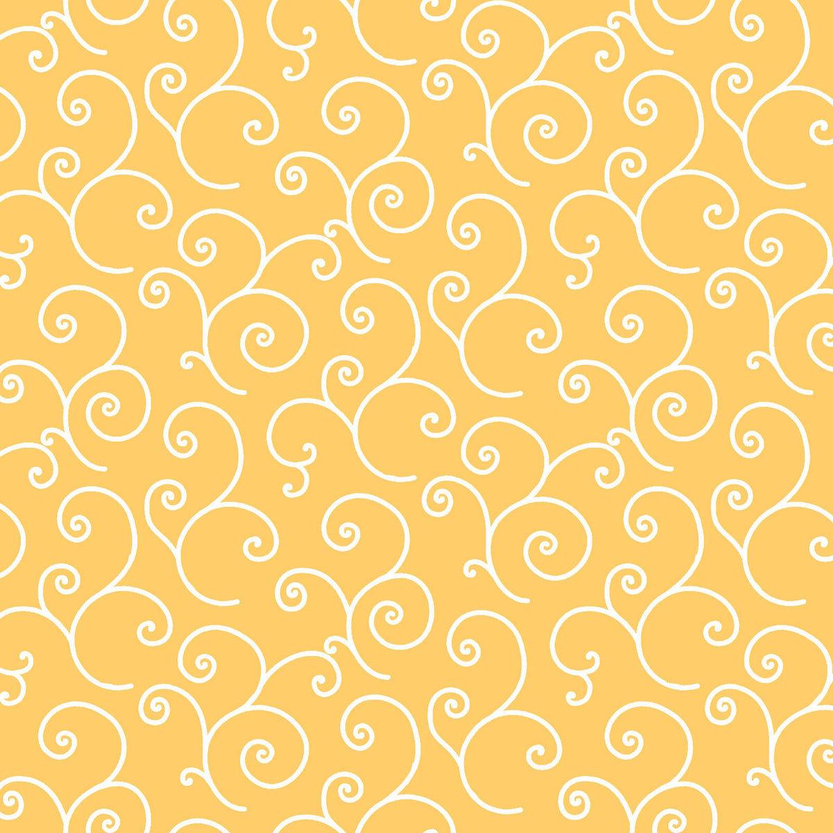 Kimberbell Basics Scroll White Yellow Kim Christopherson Maywood Studio Cotton Fabric MS-8243-S
