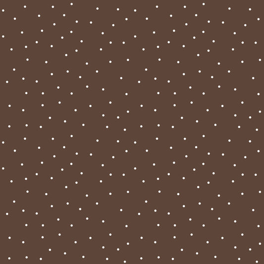 Kimberbell Basics Tiny Dots White Brown Kim Christopherson Maywood Studio Cotton Fabric MS-8210-A