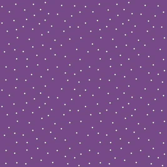 Kimberbell Basics Tiny Dots White Purple Kim Christopherson Maywood Studio Cotton Fabric MS-8210-V2