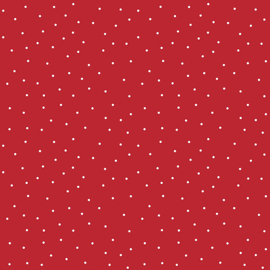 Kimberbell Basics Tiny Dots White Red Kim Christopherson Maywood Studio Cotton Fabric MS-8210-R2