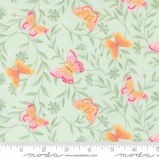 Kindness Butterflies Mist Aqua Deb Strain Moda Fabrics Cotton Fabric MD-56151-18