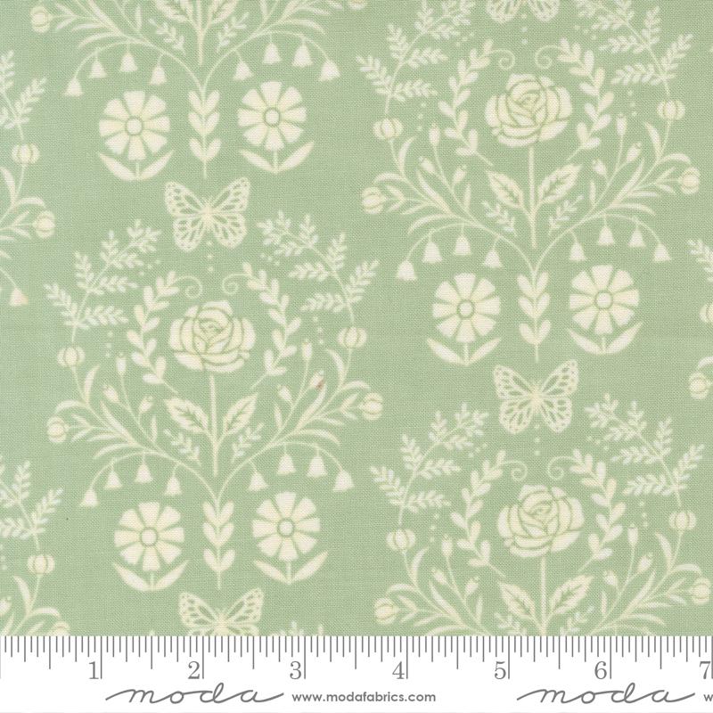 Kindness Damask Sage Aqua Deb Strain Moda Fabrics Cotton Fabric MD-56152-30