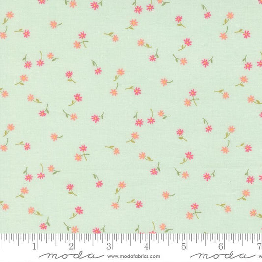 Kindness Fluttering Flowers Ditsy Mist Aqua Deb Strain Moda Fabrics Cotton Fabric MD-56154-18