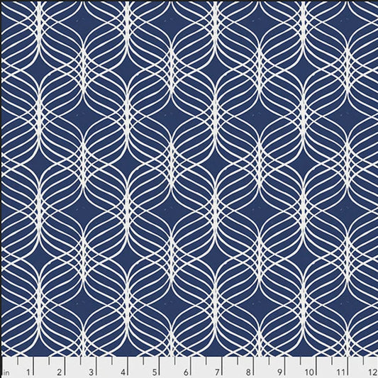 Kismet Tapestry Geo Indigo Blue Valori Wells Free Spirit Fabrics Cotton Fabric